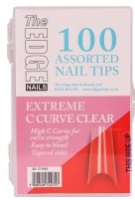 The EDGE Extreme C Curve CLEAR Tips 100 Assorted Boxed