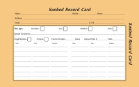 Sunbed Record Cards 100pk