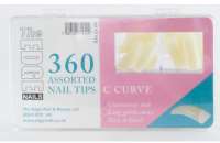 EDGE Big C Curve Tips 360 Assorted Boxed