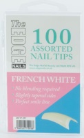 The EDGE French White 100 Assorted Nail Tips Boxed
