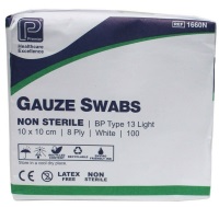 Gauze Swabs (Non Sterile) 10 x 10cm 12 ply 100pk