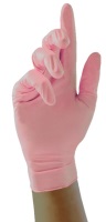 Pink Pearl Nitrile Gloves Powder Free 100 Medium