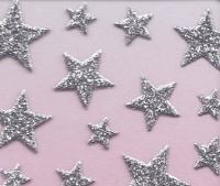 Nailtopia Stickers Silver Glitter Stars