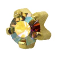 Studex Regular G/Plated Tiffany Rainbow Crystal ONE PAIR