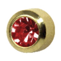 Studex Regular Gold Plated Bezel July - Ruby ONE PAIR