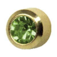 Studex Regular Gold Plated Bezel Aug- Peridot ONE PAIR