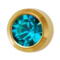 Studex Regular Gold Plated Bezel Dec - Blue Zircon ONE PAIR