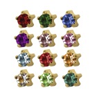 Studex Regular Gold Plated Tiffany Ass.Birthstones 12 PAIRS