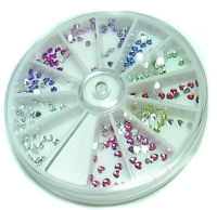2MAD Rhinestone Wheel with Hearts Assorted Colours 240pcs