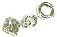 Millennium Diamond Square Silver Dangle