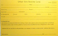 Spray Tan Record Cards 100pk